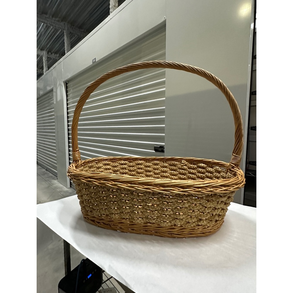 Farmcore Oval Wicker large Basket Handle Braided Seagrass Willow Farmhouse